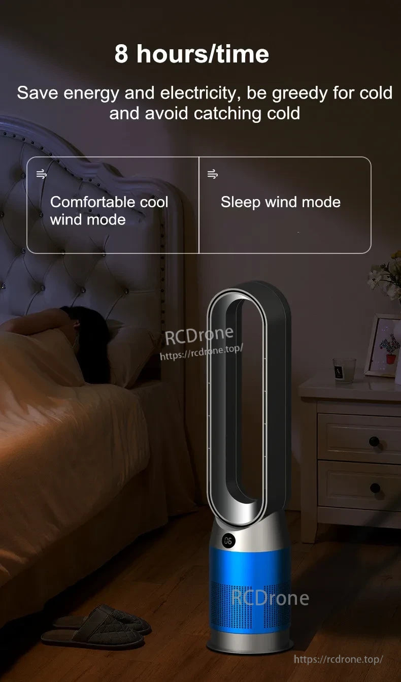 42 Inch 220V Bladeless Fan Dual-Purpose Cooling And Heating Home Silent Heater Quick Air Circulation And Purification Tower