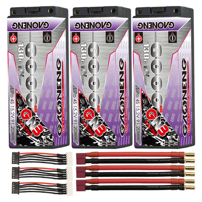 GAONENG GNB LiHV 4S 15.2V 6000mAh 130C 5mm Bullet Hard Case LiPo Battery
