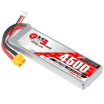 GAONENG GNB45002S110A 2S 7.4V 4500mAh 110C LiPo battery with XT60 plug and balance lead