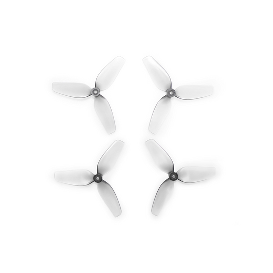 HQProp Micro Whoop Propeller set, 45mm tri-blade micro drone props, 4-pack in translucent gray