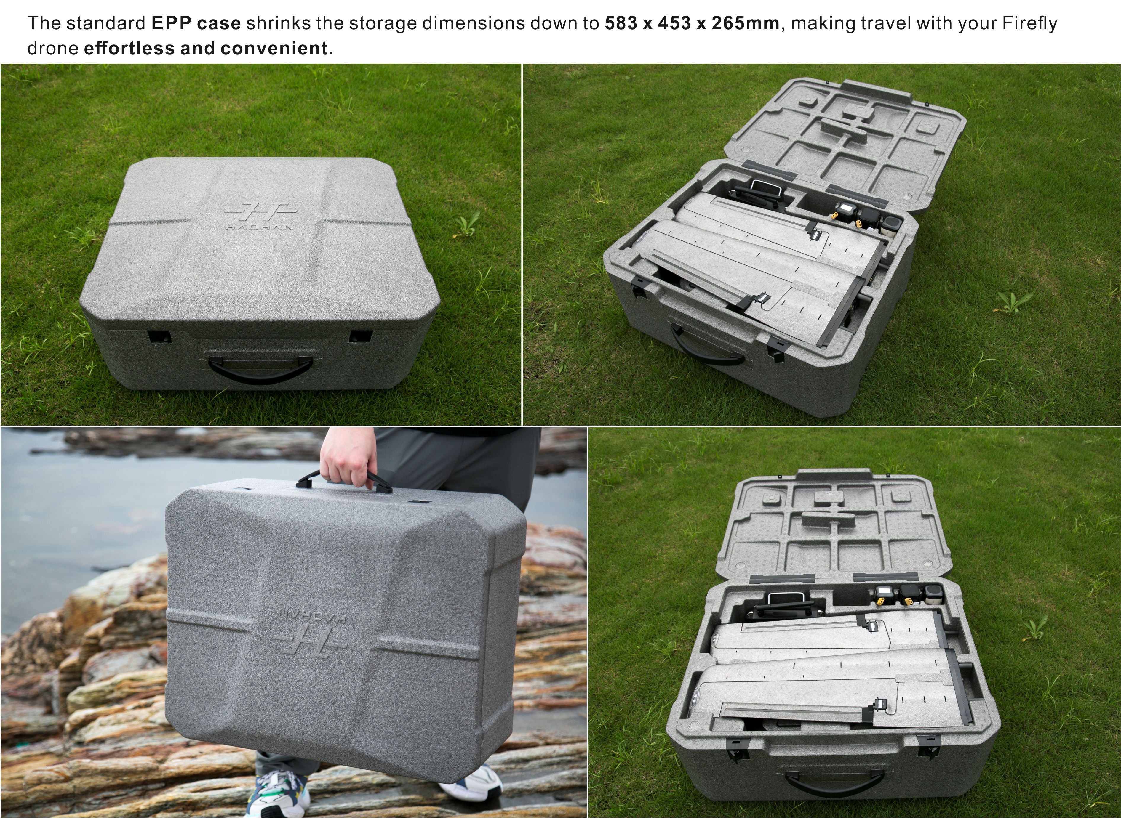 Compact design for easy transport and storage: 583x453x265mm.