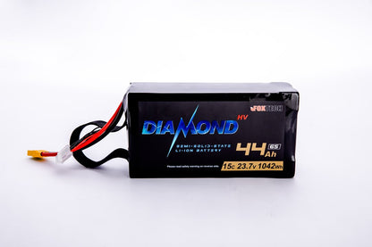 Product title: Diamond HVT Series Li-ion Battery for UAV Drone, semi-solid design, ultra-low temperature -40°C to 60°C, lithium battery with 22Ah, 44Ah, or 67Ah capacity, 4.45V per cell, suitable for drones and other applications requiring high-performance power.