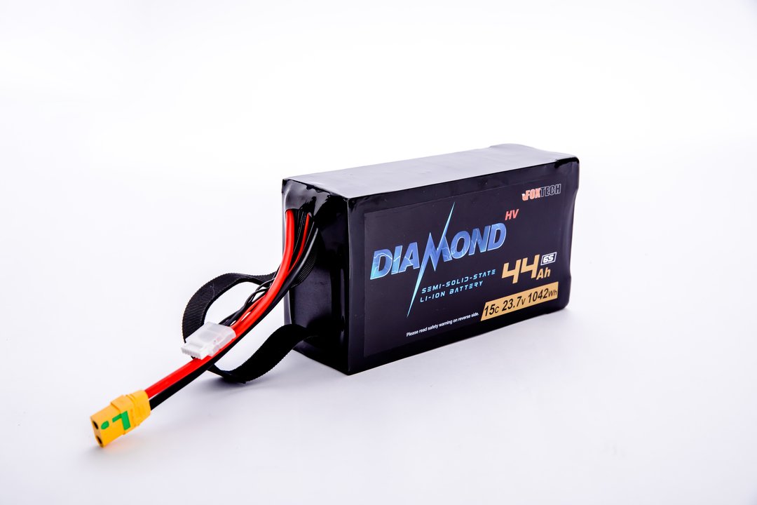 High voltage lithium-ion battery with semi-solid type and operating temperature range from -20 to 104°C.