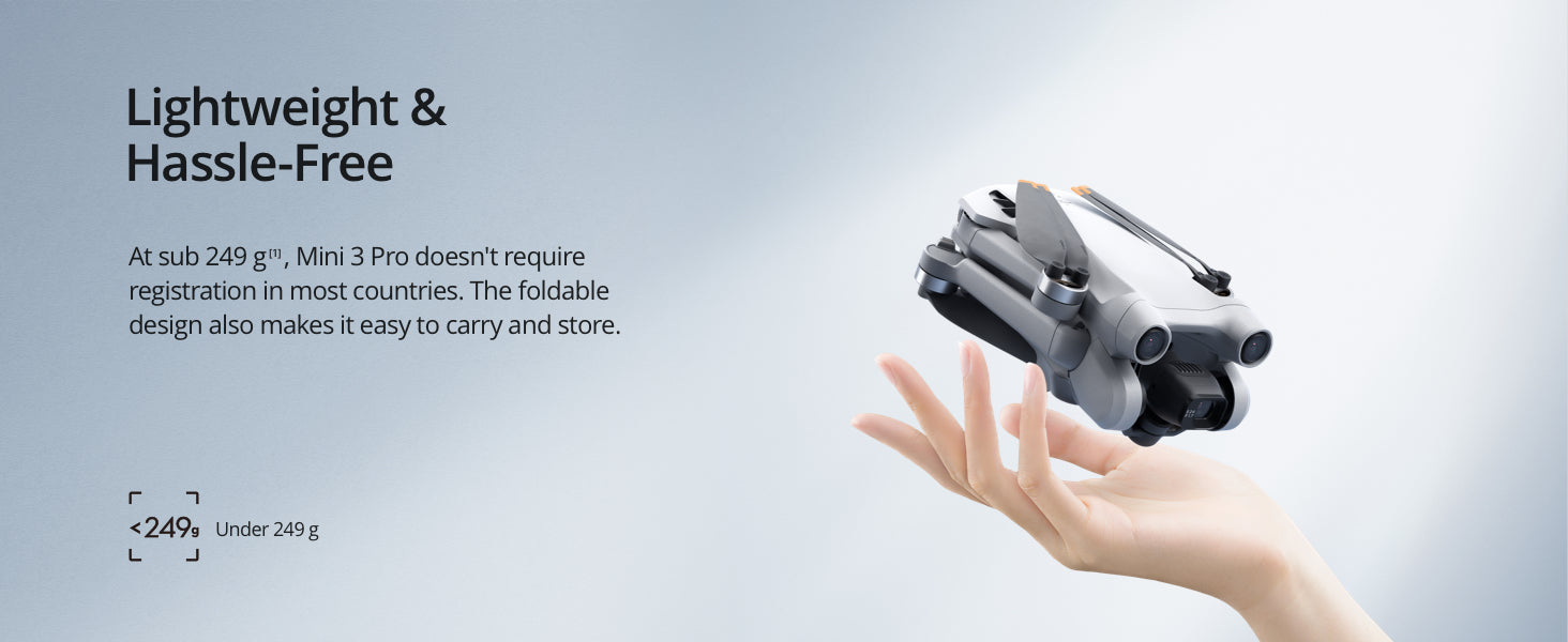 DJI Mini 3 Pro –  Camera, the foldable design also makes it easy to carry and store 2499 Under 249g"