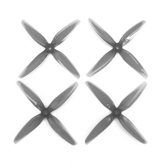 HQProp 4.8x3.4x4 grey polycarbonate 4-blade propeller set, 2CW + 2CCW, top view