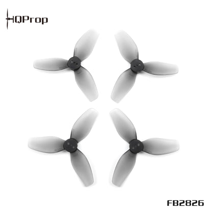 HQProp logo and FB2826 marking with four grey tri-blade propellers arranged in pairs