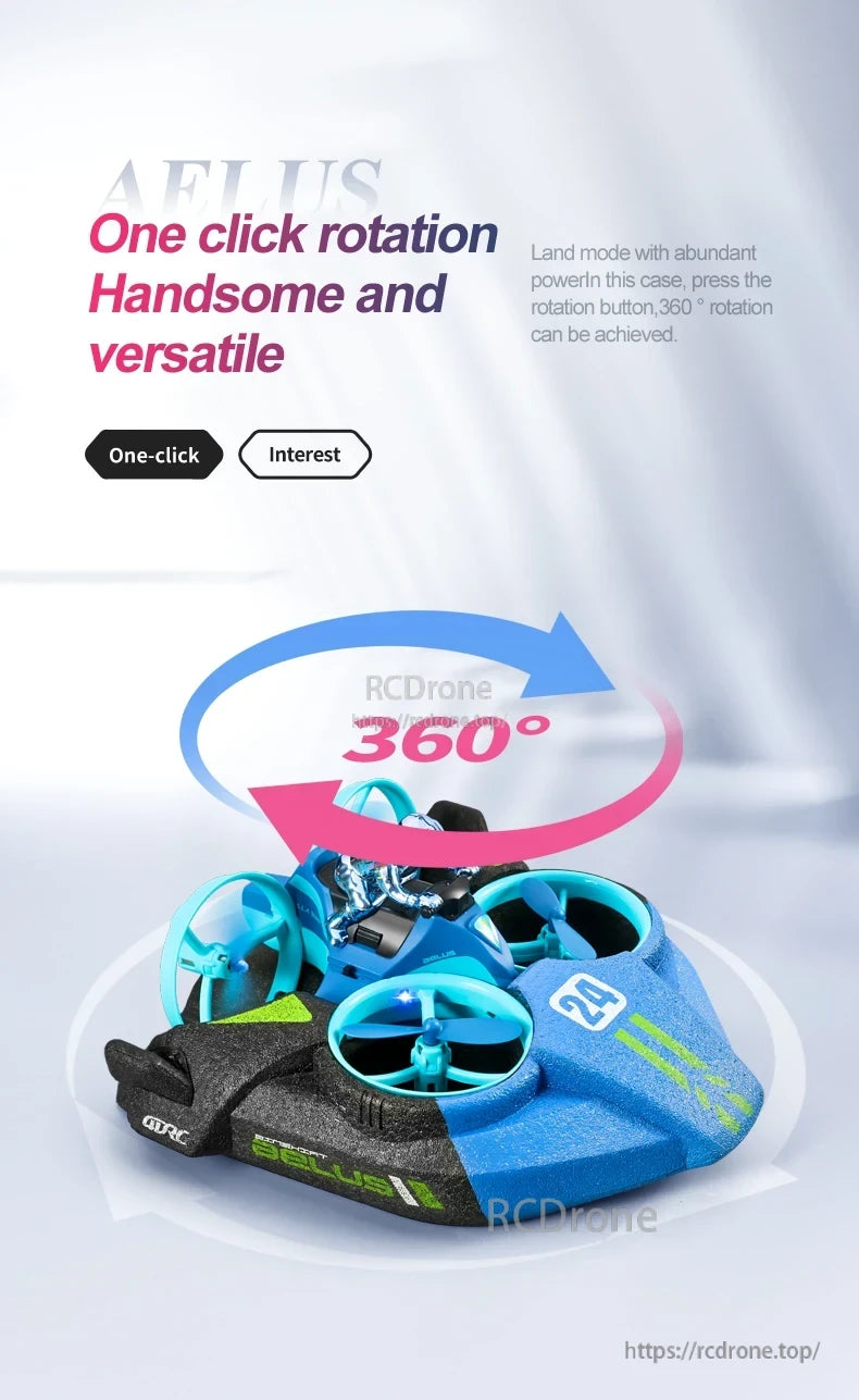 4DRC V24 Mini RC Drone, One-click 360° rotation, handsome versatile mini RC drone with powerful land mode.