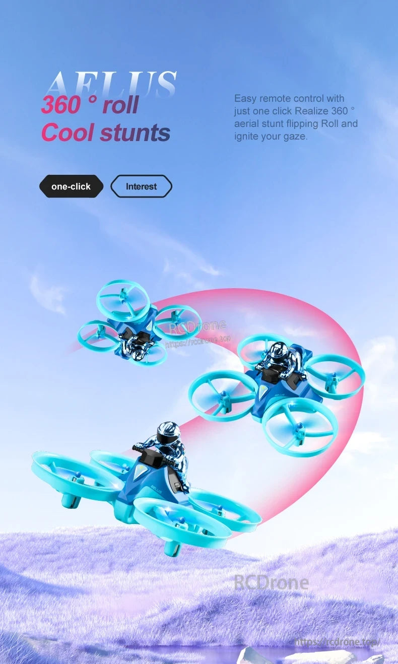 4DRC V24 Mini RC Drone, 360° roll cool stunts one-click interest drone