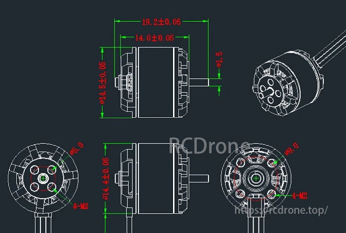 4PCS ARRIS 1106 4000KV Micro Brushless Motor, A 4-piece brushless motor kit for small FPV drones, suitable for 2-2.5 inch models with a high KV rating.