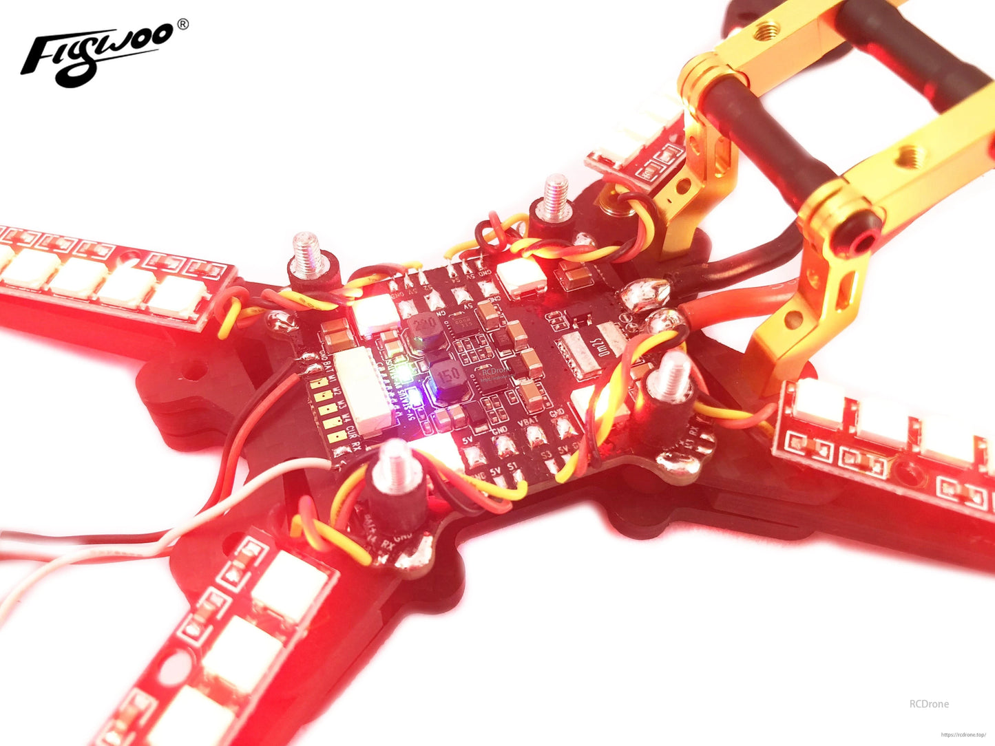 4개 세트 WS2812 8 LED 보드 5V 어드레서블 풀 컬러 LED 보드 (Betaflight/Cleanflight용, 57mm)