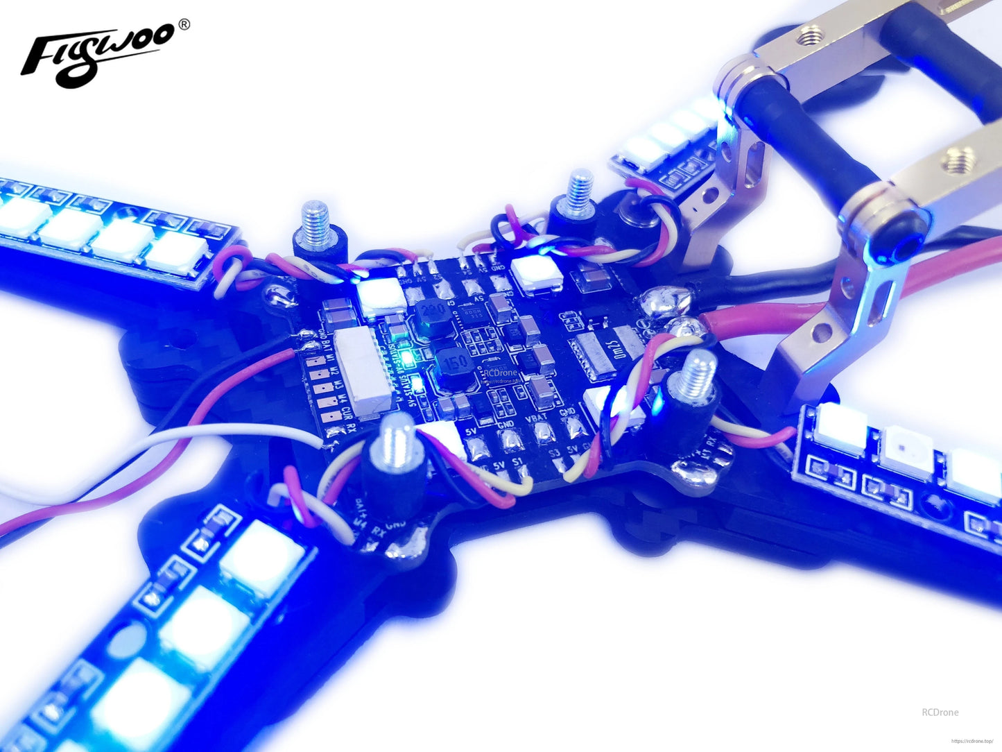 4개 세트 WS2812 8 LED 보드 5V 어드레서블 풀 컬러 LED 보드 (Betaflight/Cleanflight용, 57mm)