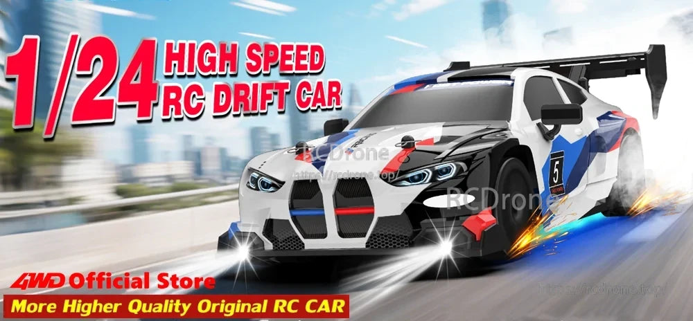 4WD 1:24 Rc Car, 1/24 scale high-speed 4WD RC drift car from official store, featuring superior quality and original design for enhanced performance and durability.