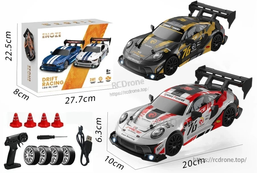 4WD 1:24 RC car, 27.7x20cm, drift racing with speed power, suitable for ages 8 and up.