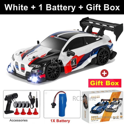 4WD 1:24 Rc Car, Introducing the 1:24 RC car with LED lights, featuring 2.4G remote control, speeds up to 30+ km/h, and proportional control.