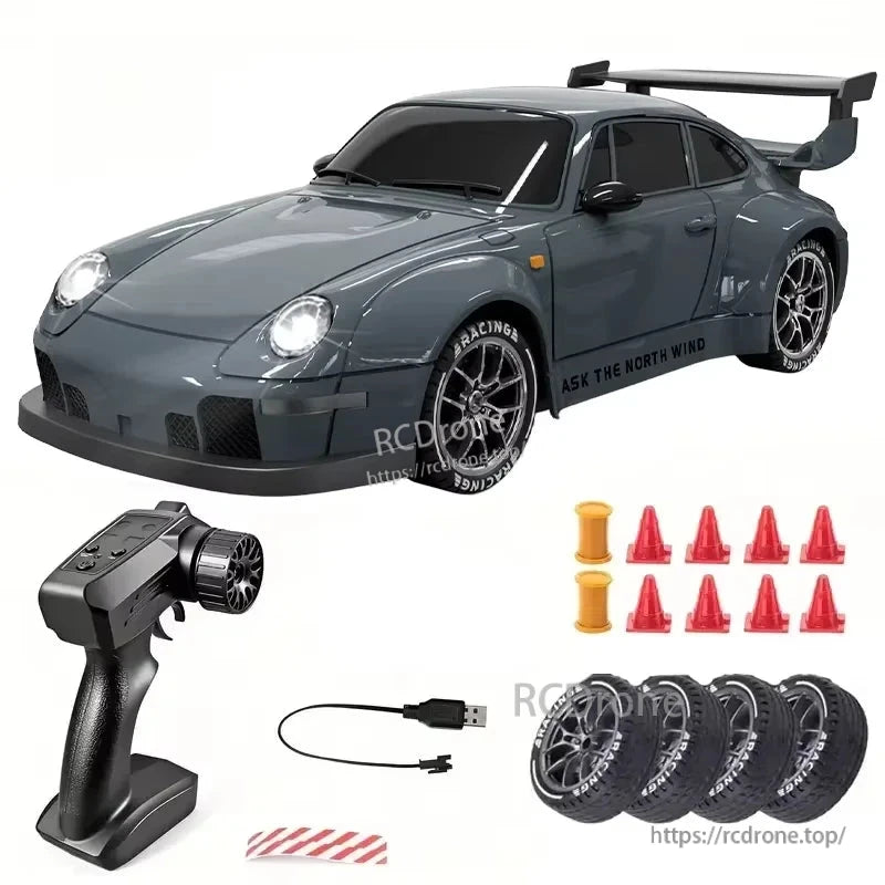 4WD Remote Control Car 1/24 RC Drift Car 20KM/H High Speed Turbo 2-Speed Acceleration LED Lights Racing Car Kid Adult Toys Gifts