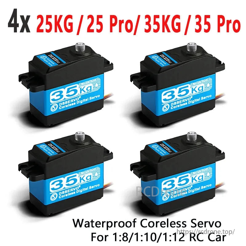4X servo sans noyau 25kg 35KG servo haute vitesse pro numérique et acier inoxydable servo arduino servo pour bricolage robotique, voiture RC