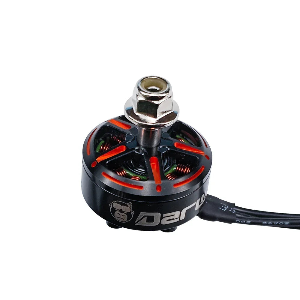 DarwinFPV 2307.5 V3 SeaWater 1960KV motor angled view showing top nut and rotor vents