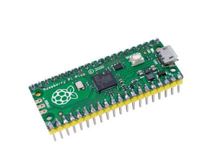برد میکروکنترلر Raspberry Pi Pico H، با RP2040، دارای ۲۶ پین GPIO، حافظه فلش ۲ مگابایت، هدرهای لحیم‌شده و پورت USB Type‑C
