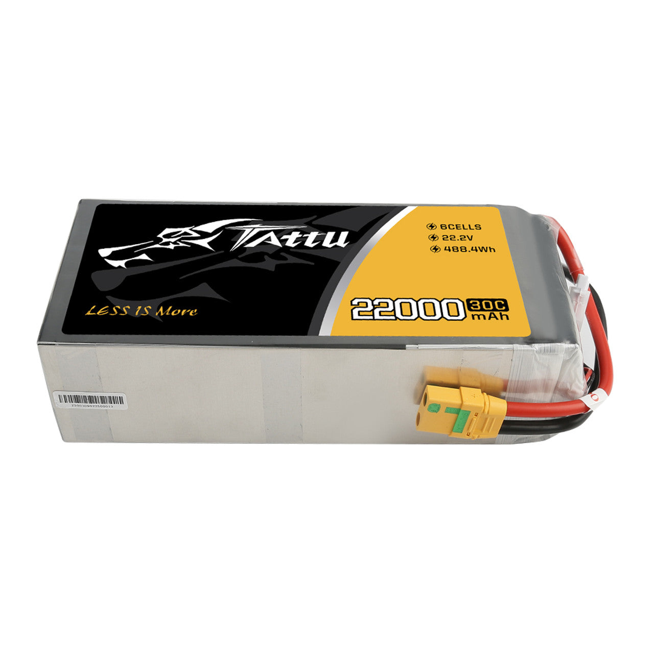 Tattu G-Tech 6S 22000mAh 30C 22.2V Lipo Battery, High-capacity LiPo battery with 22.2V, 22000mAh, and XT90-S plug for drone use.