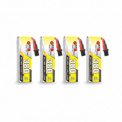 GAONENG GNB3801S90WHV 380mAh 1S 3.8V LiHV 90C A30 cabled LiPo batteries, set of four