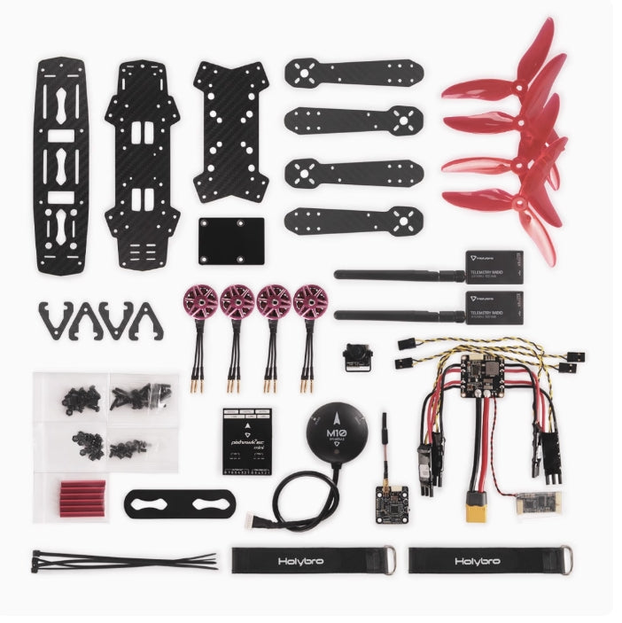 Holybro QAV250 FPV 競速無人機套件 – 250mm 碳纖維機架，2207 1950KV 馬達，Pixhawk 6C Mini，M10 GPS，OSD，BLHeli-S 20A 電調