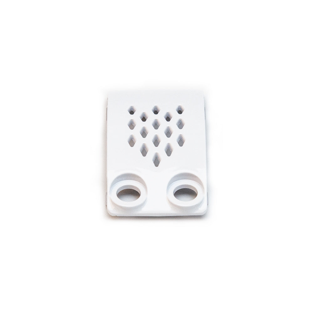 SKYZONE SKY04X Bay Cover in white, front view showing diamond vent holes and twin circular openings