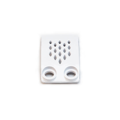 SKYZONE SKY04X Bay Cover in white, front view showing diamond vent holes and twin circular openings