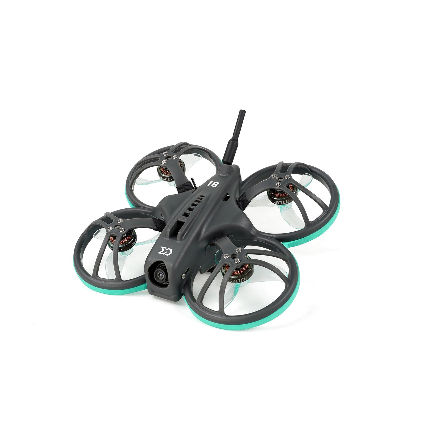 Sub250 Whoopfly16 HD Zero 1S 75mm mini whoop drone, angled front view with ducted props