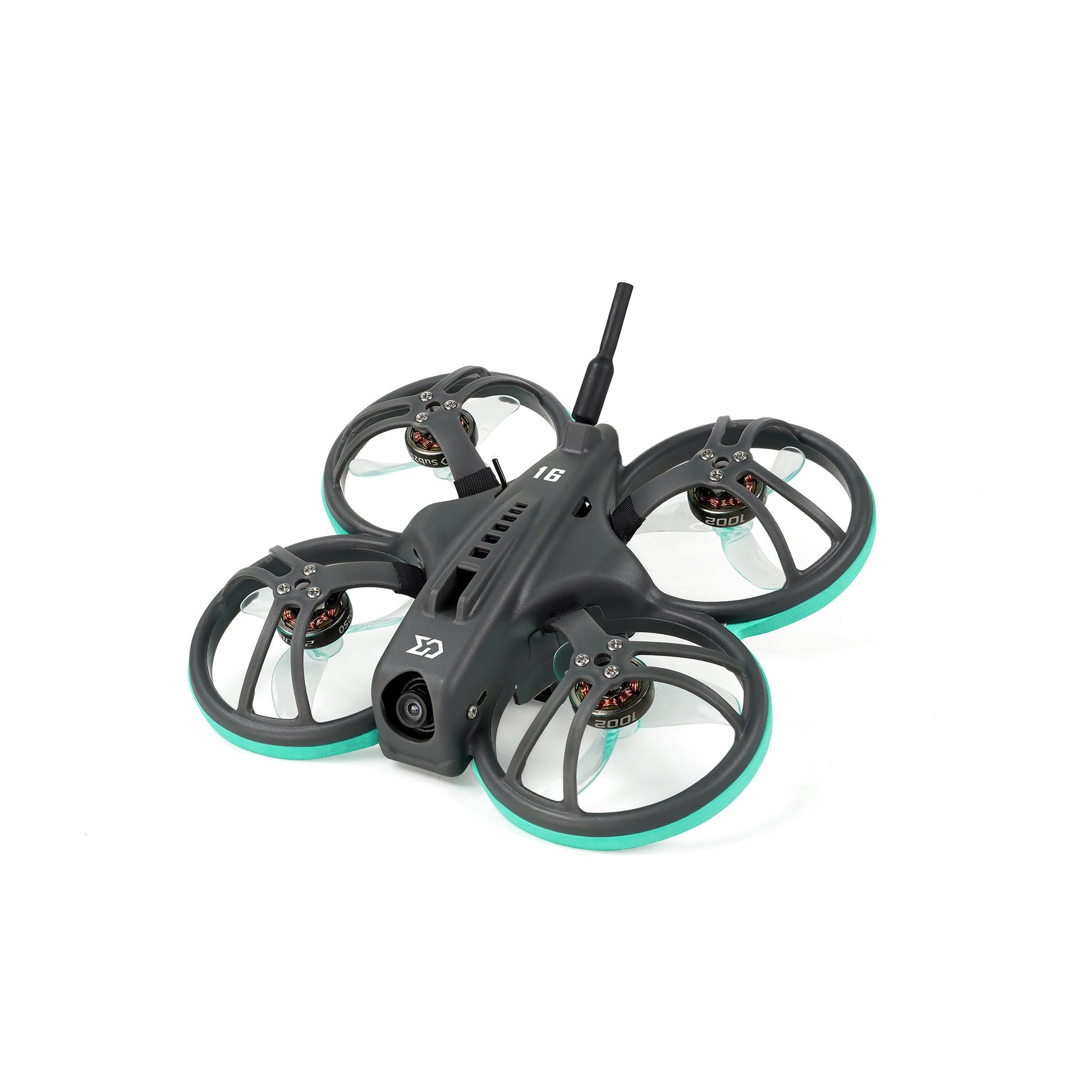 Sub250 Whoopfly16 HD Zero 1S 75mm mini whoop drone, angled front view with ducted props
