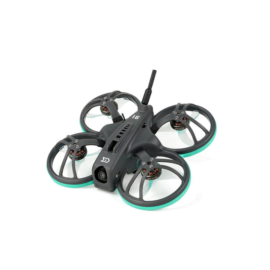 Sub250 Whoopfly16 HD Zero 1S 75mm mini whoop drone, angled front view with ducted props