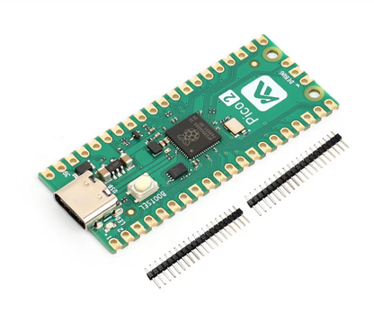 Raspberry Pi Pico 2 Microcontroller Board, RP2350, Dual-Core Arm/RISC‑V, 520KB SRAM, 4MB Flash, 26 GPIO, 1.8–5.5V