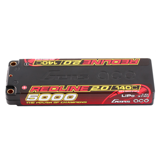 Betri ya Gens ace Redline 2.0 Hardcase LiPo 56# 5000mAh 2S 7.4V 140C yenye pini ya 5.0mm