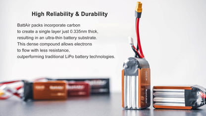 RC LiPo Battery, ISDT BattAir Smart Battery for RC Car, 6S 1300mAh 80C for RC Plane (2 Packs) ISDT