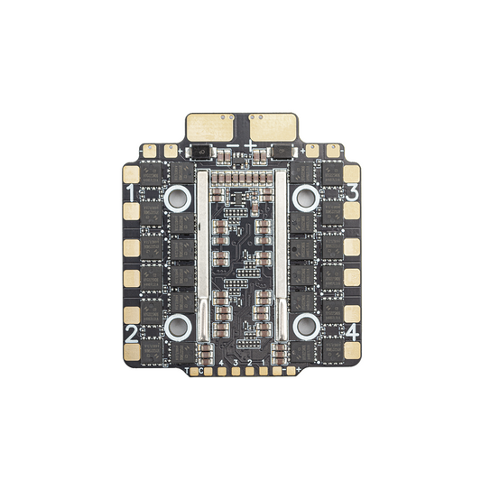 OddityRC Vortex S90 90A 8S 4-in-1 ESC top view, motor pad layout and mounting holes