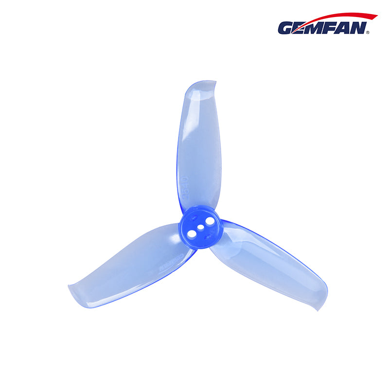 Gemfan Flash 2540-3 PC 2.5in 3-blade propeller, blue tri-blade with 3-hole mounting hub