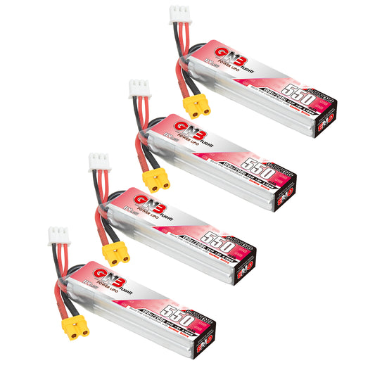 GAONENG GNB LiHV LiPo Battery 550mAh 2S 7.6V long pack set with XT30 and balance lead