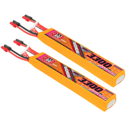 Two GAONENG GNB 12S 3300mAh LiPo battery packs shown side by side with XT150 discharge leads