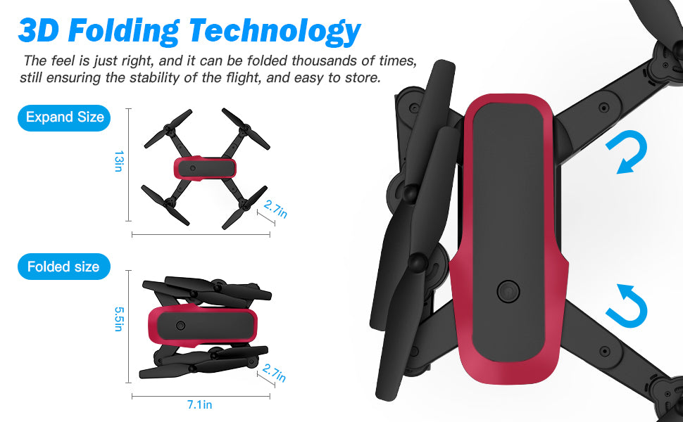 TizzyToy Drone, 3d folding technology the feel is just right; and it can be
