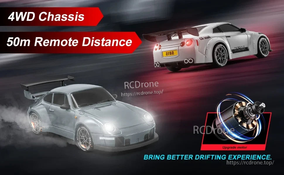 4WD Remote Control Car, 4WD Chassis, 50m Remote Distance, Upgrade Motor, Better Drifting Experience