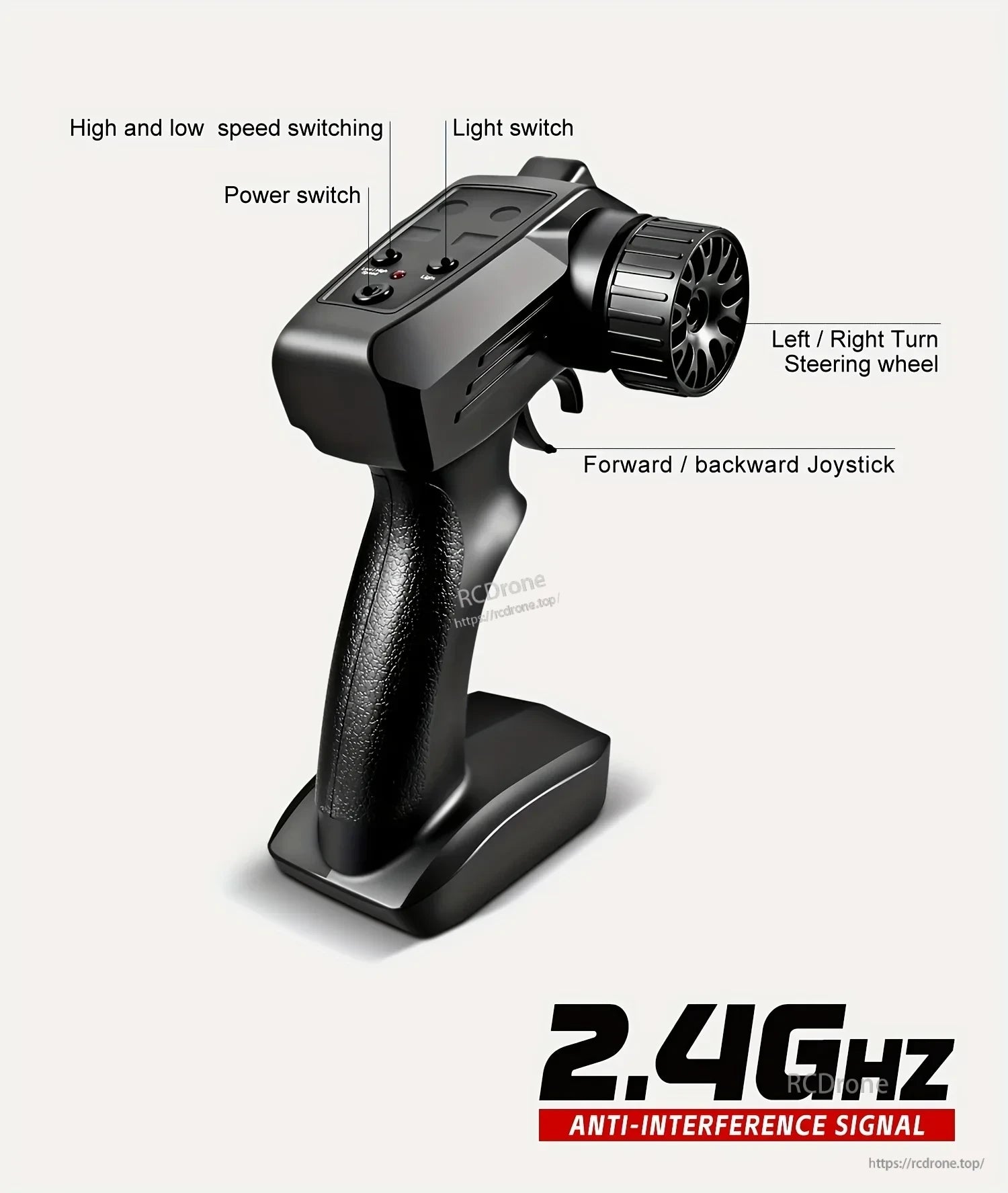 4WD Remote Control Car, 2.4GHz anti-interference signal remote control with steering wheel and joystick