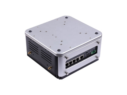 reServer Industrial J4011 Fanless AI NVR Server, Jetson Orin NX 8GB (70 TOPS), 5x RJ45 GbE PoE, dual 2.5" SATA bays