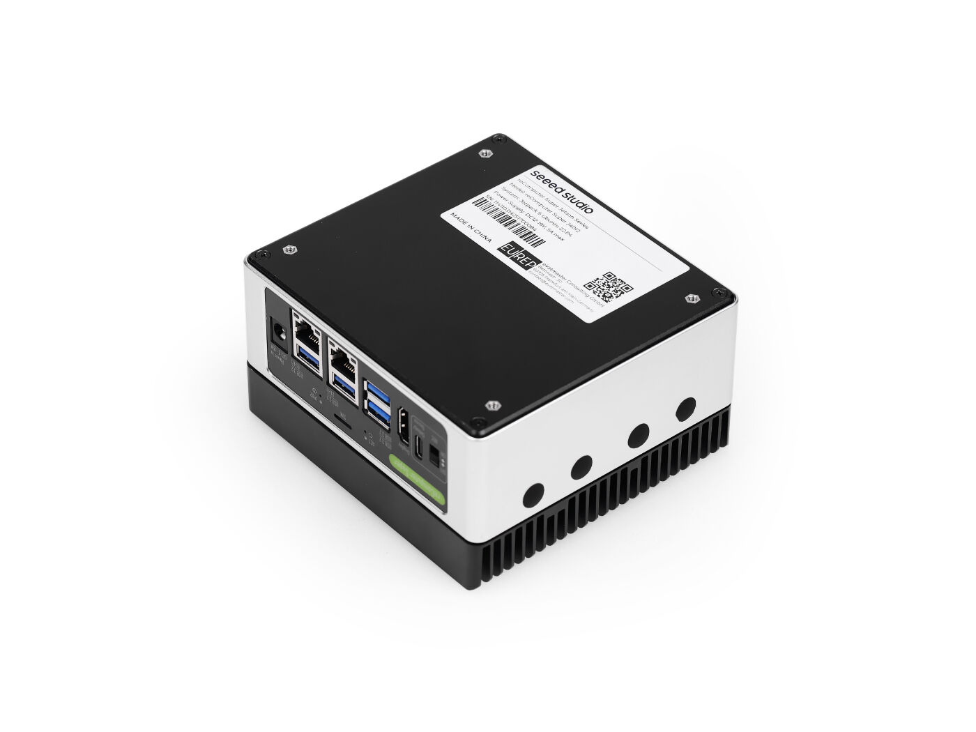 reComputer Super J3010 Edge AI Computer – NVIDIA Jetson Orin Nano 4GB, 34 TOPS, 2x RJ45 GbE, 4x USB 3.2, HDMI 2.1