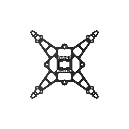 Firefly16-1S Nano Baby V3 carbon fiber drone frame plate with X layout and multiple mounting holes