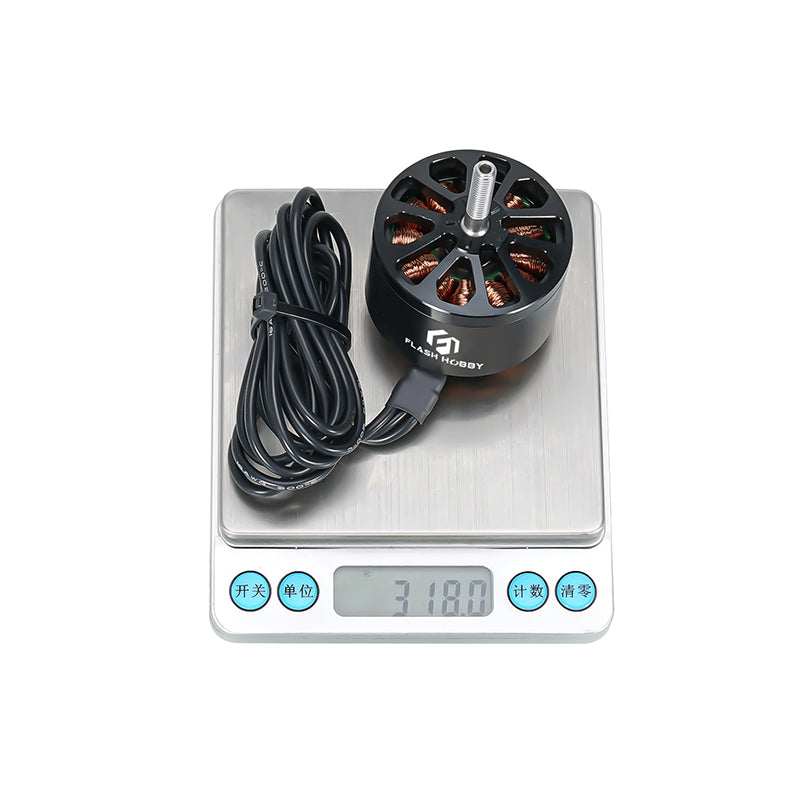موتور براشلس Flashhobby A4320 350KV، 12N14P، 432 وات، پایه 30×30 میلی‌متر M4، وزن 318 گرم، سیم 16AWG به طول 600 میلی‌متر