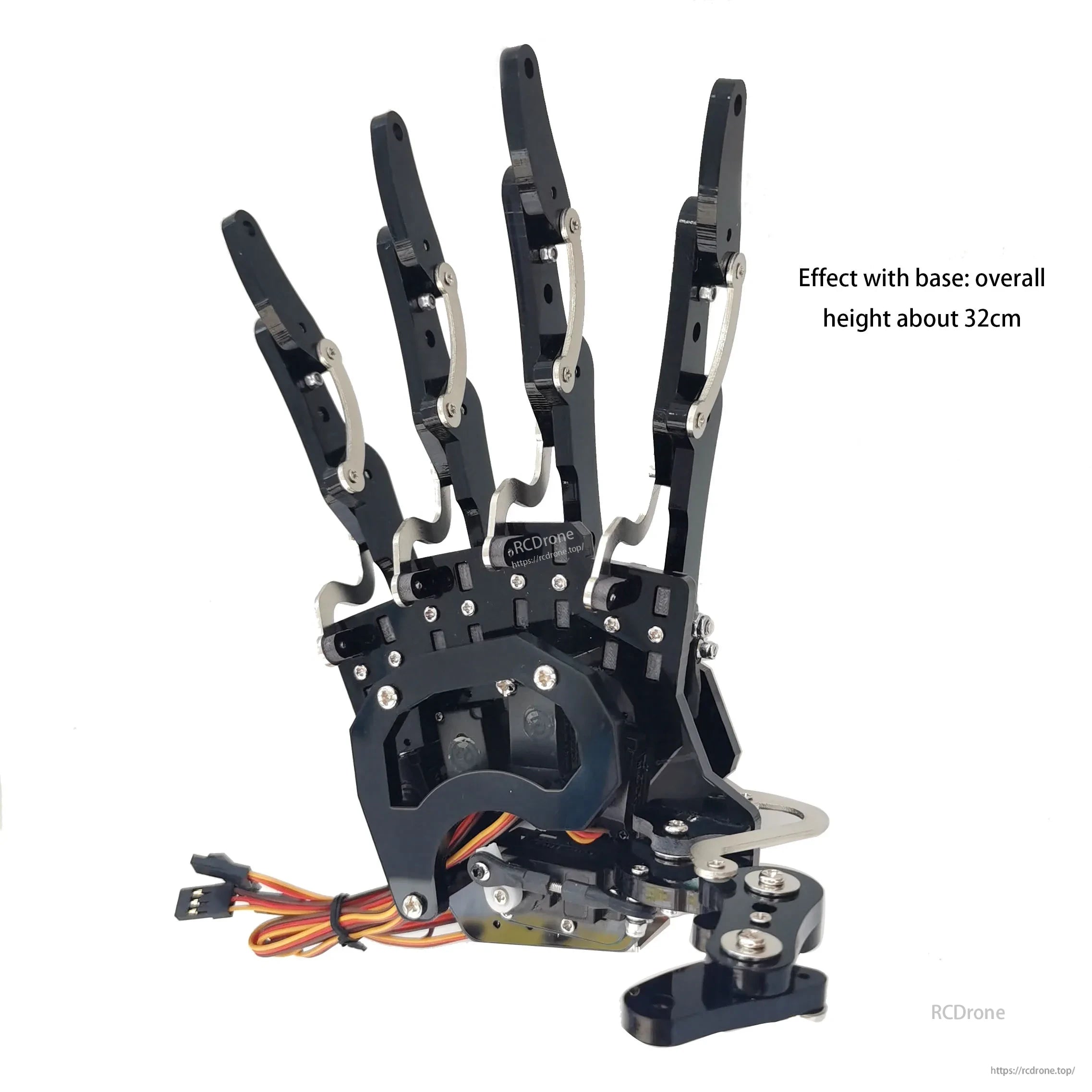 5 DOF Robot Hand, A robotic hand with five fingers and a bionic palm, controlled by servos, suitable for use with Arduino, ESP32, or Raspberry Pi.
