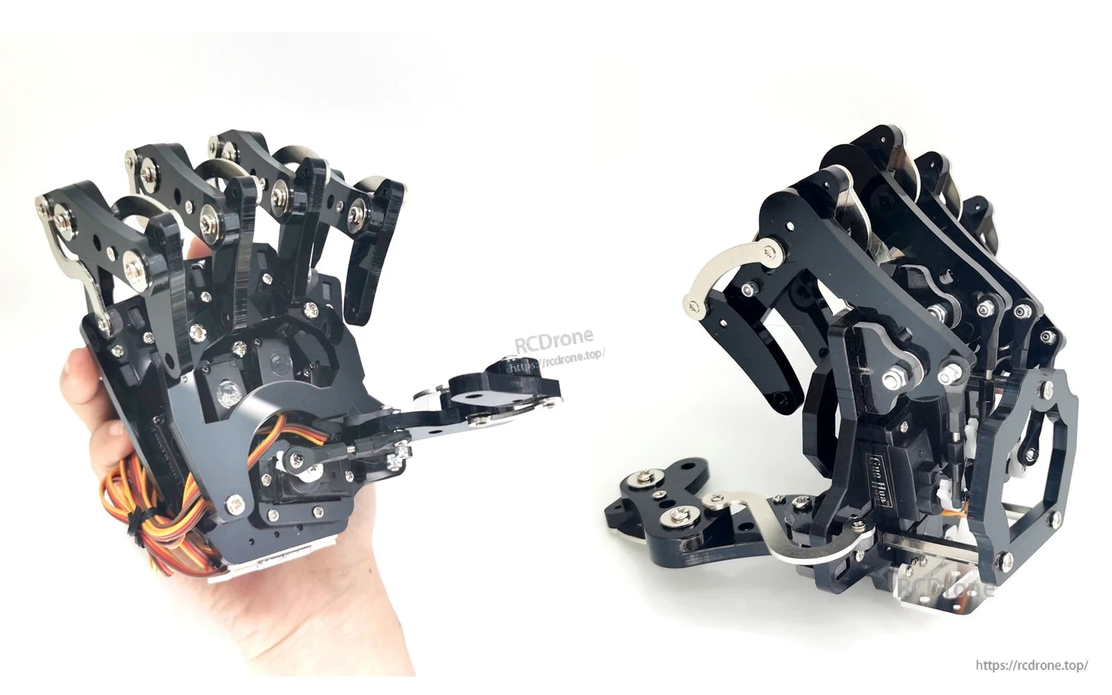 5 DOF Robot Hand, Reduce voltage before powering servos when using a 7.4V battery.