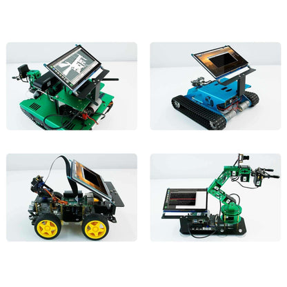 7-inch screen bracket installed on different robot platforms, four application examples collage