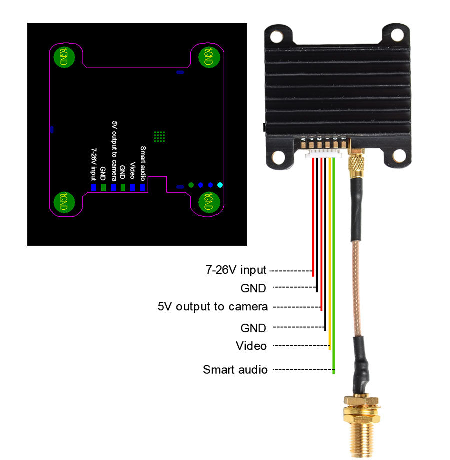 AKK Race Ranger 1W 5.8G VTX (US Version) - 2-6S 200mW/400mW/800mW/1000mW Power Switchable FPV Video Transmitter Support Smart Audio 7 AKK Race Ranger 1W 5.8G VTX (US Version) 2-6