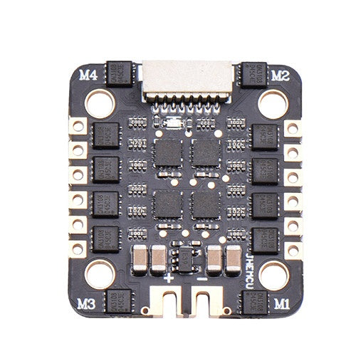 JHEMCU EM-40A 4-in-1 ESC top view with JST connector and M1–M4 motor pad markings