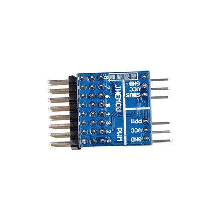 JHEMCU 8CH SBUS/PPM/PWM signal conversion module board with dual pin headers, angled view